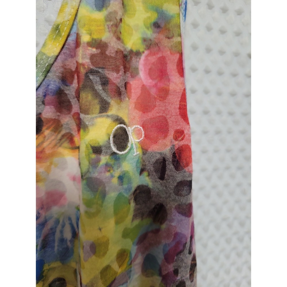OP Ocean Pacific Womens XL Purple Print Leopard Floral RacerBK Tank Top OJ13905Y - Picture 5 of 5